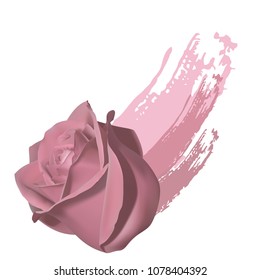 a brush stroke and rose
