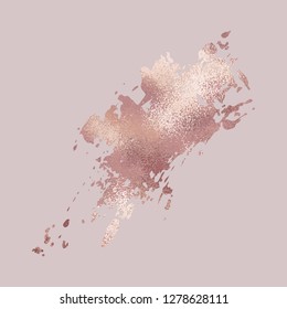 Brush stroke. Rose gold. Elegant metallic texture for the design of invitations, covers, cards, business cards and other surfaces.