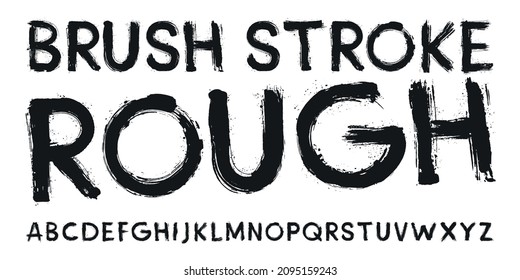 Brush Stroke Rough Font. Handmade layered brush strokes created from hi-res scans