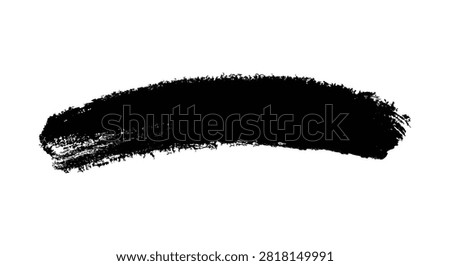 Brush stroke with rough texture and uneven edges on a transparent background.