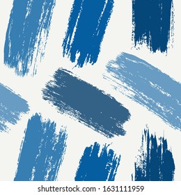 Brush stroke seamless pattern. Hand drawn watercolor effect, paint smears surface print. Freehand artistic texture background. Grunge concept design wallpaper. Vector abstract graphic art decoration