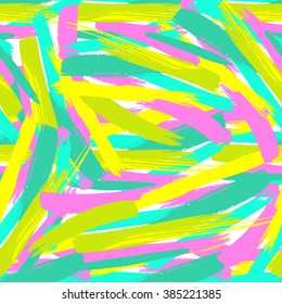 Brush stroke seamless pattern. Summer, spring bright texture for fabric, prints, postcsrds. Chaotic composition