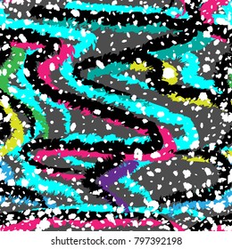Brush stroke seamless pattern. Summer, spring bright texture for fabric, prints, cloth, postcards. Chaotic free hand composition