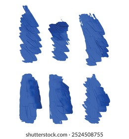 Juego de trazos de pincel archivo de Vector de color azul abstracto