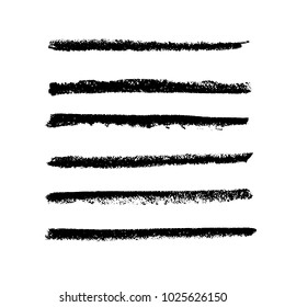 Brush stroke set. Chalk. Texture.