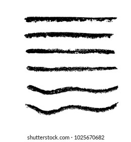 Brush stroke set. Chalk. Texture.