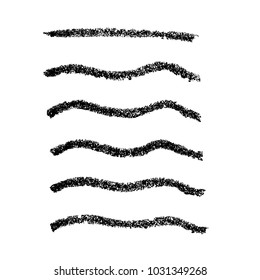 Brush stroke set. Chalk. Texture.