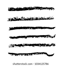 Brush stroke set. Chalk. Texture.