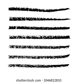 Brush stroke set. Chalk. Texture.