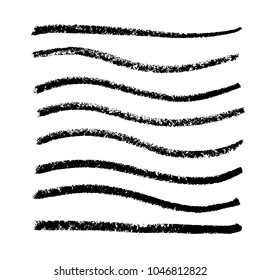 Brush stroke set. Chalk. Texture.