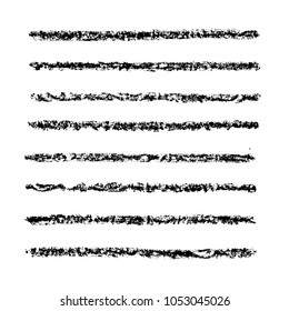 Brush stroke set. Chalk. Texture.