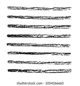 Brush stroke set. Chalk. Texture.