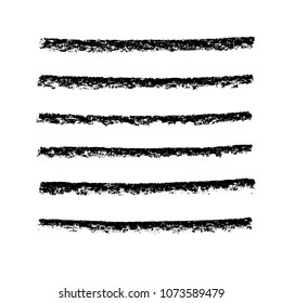 Brush stroke set. Chalk. Texture.