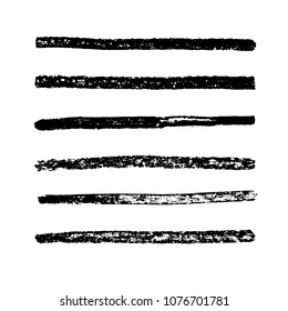 Brush stroke set. Chalk. Texture.