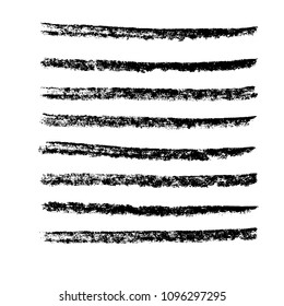 Brush stroke set. Chalk. Texture.