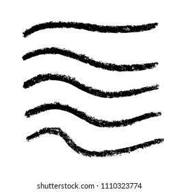 Brush stroke set. Chalk. Texture.