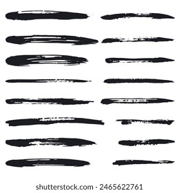 brush stroke set collection  isolated on a white background