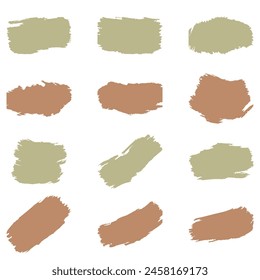 Brush stroke set. Decorative abstract vector