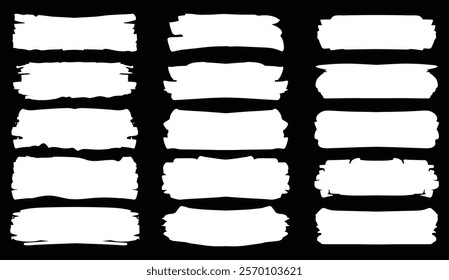 Brush stroke set, Distressed style typography brush stroke sign design, Grunge banner collection. Vector- EPS 10.