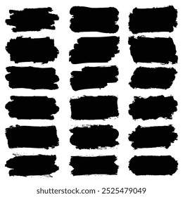 Pinselstrich. Tintenpinsel, farbige Linien. Set farbiger Pinsel. Grunge-Banner-Kollektion. Vektorgrafik