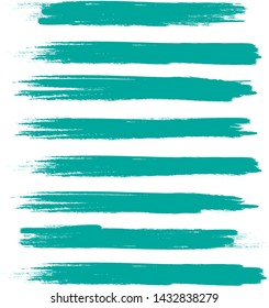 Brush stroke set isolated on white background.Collection of brush stroke for green ink paint, grunge backdrop, dirt banner,watercolor design and dirty texture.Creative art concept, vector illustration