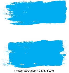 Brush stroke set isolated on white background.Collection of brush stroke for blue ink paint, grunge backdrop, dirt banner,watercolor design and dirty texture.Creative art concept, vector illustration