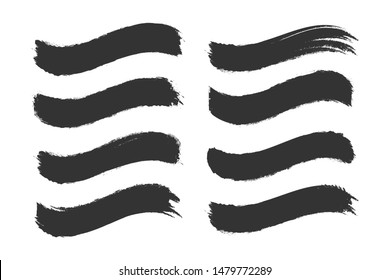 Brush stroke set isolated on white background. vector illustration