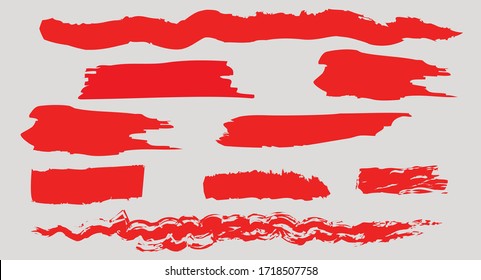 Brush stroke set isolated on white background, Collection of brush stroke, Hand drawn collection, Grunge vector dry brush strokes set.