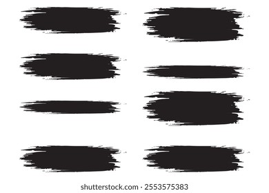 Brush stroke set isolated on white background. Collection of brush stroke for red ink paint, grunge backdrop, dirt banner,watercolor design and dirty texture.Creative art concept, vector illustration