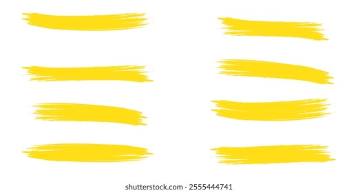 Brush stroke set isolated on white background.Collection of brush stroke for black ink paint, grunge backdrop, dirt banner,watercolor design and dirty texture.Creative art concept, vector illustration