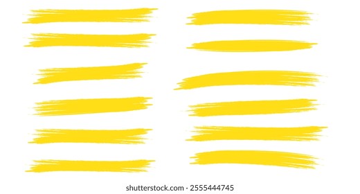 Brush stroke set isolated on white background.Collection of brush stroke for black ink paint, grunge backdrop, dirt banner,watercolor design and dirty texture.Creative art concept, vector illustration