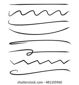 brush stroke set, brush lines