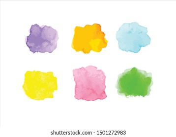 brush stroke set watercolor background.vector creative illustration background.