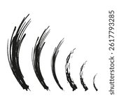 Brush stroke shape. Curved ink line. Dynamic texture splash. Vector paint trace.