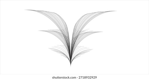Forma de trazo de pincel. Línea de tinta curva. Salpicadura de textura dinámica. Vector pintar rastro.