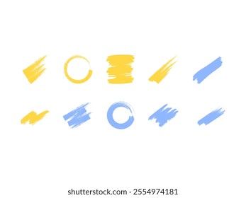 Brush Stroke Shape Element Set 