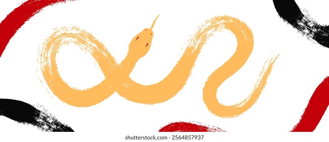 Brush stroke snake vector illustration