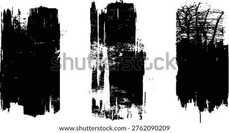  Brush stroke with spray texture vector grunge. painted by brush black ink brush strokes frame. Abstract grunge paint brush stroke set. 