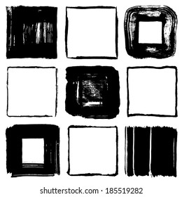 brush stroke squares. handwritten squares.