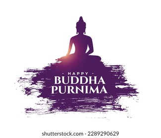 brush stroke style buddha purnima devotional background for faith and peace vector