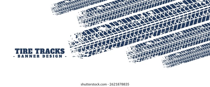 pincelada estilo pneu trilha marca padrão banner design vetor