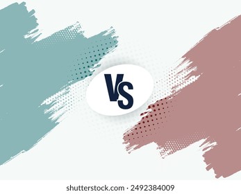 Brush stroke style versus vs screen banner for duel tournament vector