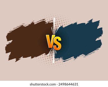 Brush stroke style versus vs screen banner for duel tournament vector