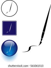 brush stroke symbol sign and button