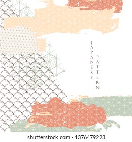 Brush stroke template vector. Japanese pattern. Painting brush background.