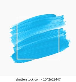 Brush stroke texture design poster vector over square frame. Perfect watercolor design for headline, logo and sale banner.