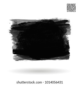  brush stroke and texture. Grunge vector abstract hand - painted element. Underline and border design.