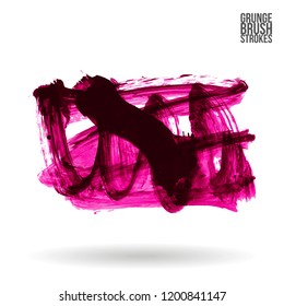 Brush stroke and texture. Grunge vector abstract hand - painted element. Underline and border design.