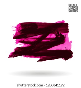Brush stroke and texture. Grunge vector abstract hand - painted element. Underline and border design.