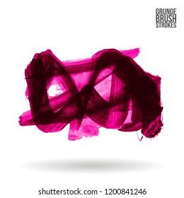 Brush stroke and texture. Grunge vector abstract hand - painted element. Underline and border design.